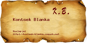 Kontsek Blanka névjegykártya